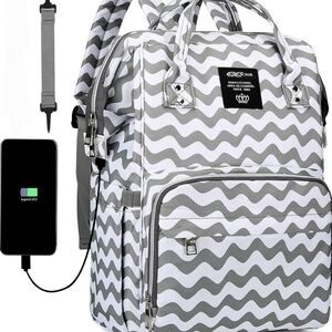 Diaper Bag Baby Bag with Changing Pad, Travel Backpack Built in USB Charging